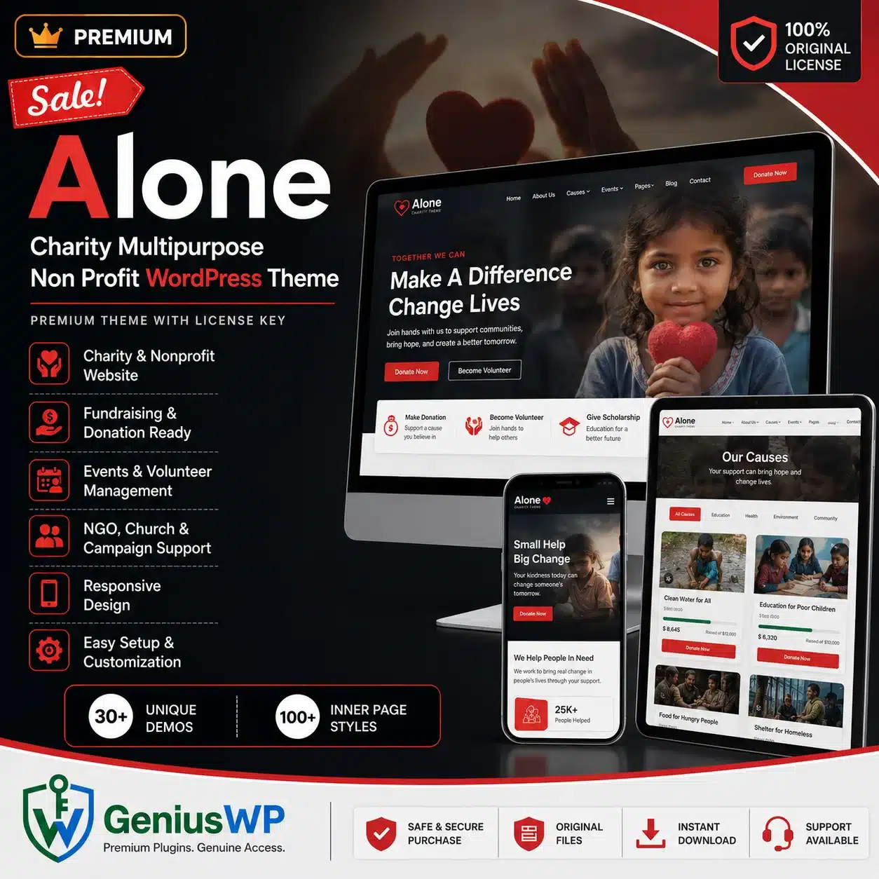 Alone – Charity Multipurpose Non profit WordPress Theme