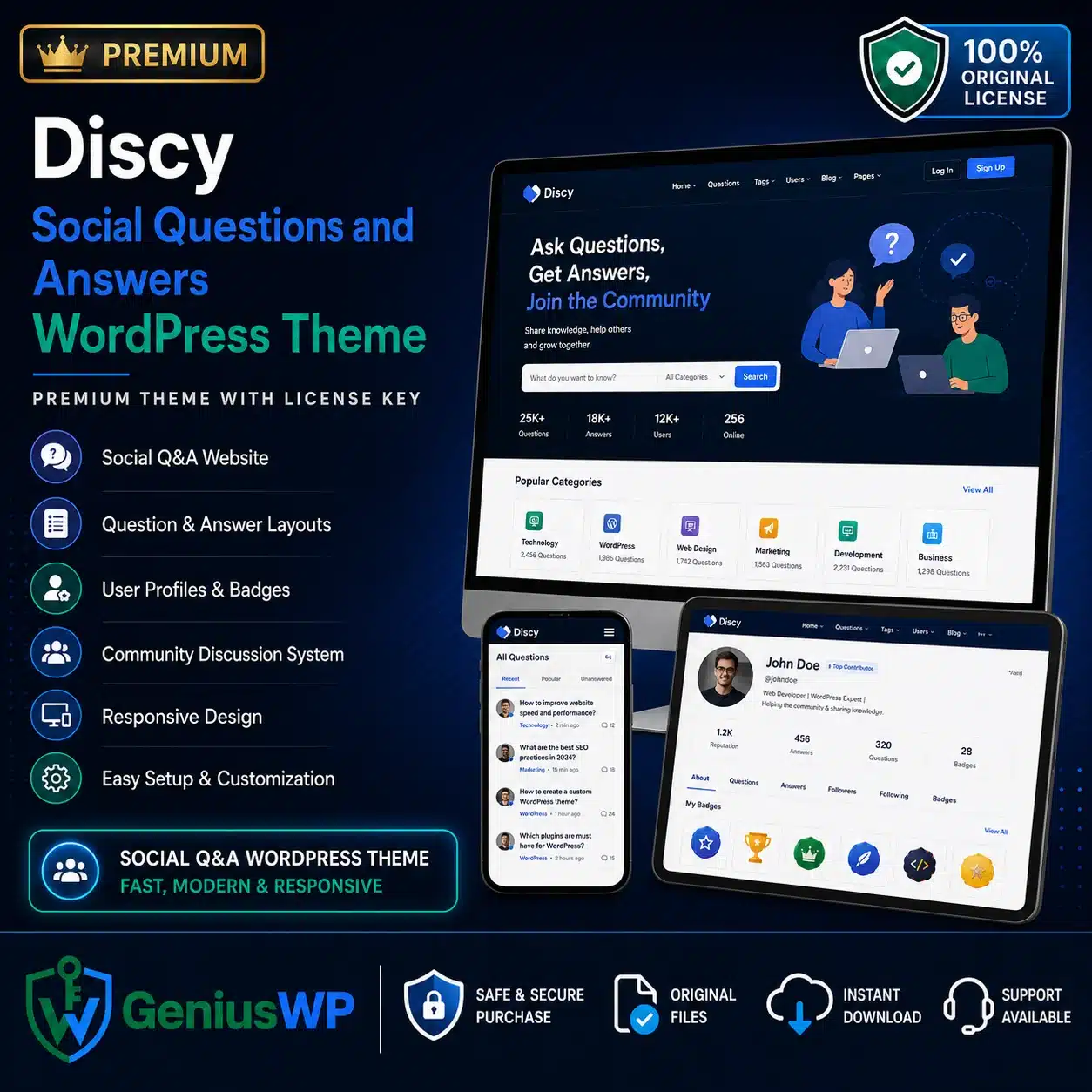 Discy – Social Questions and Answers WordPress Theme