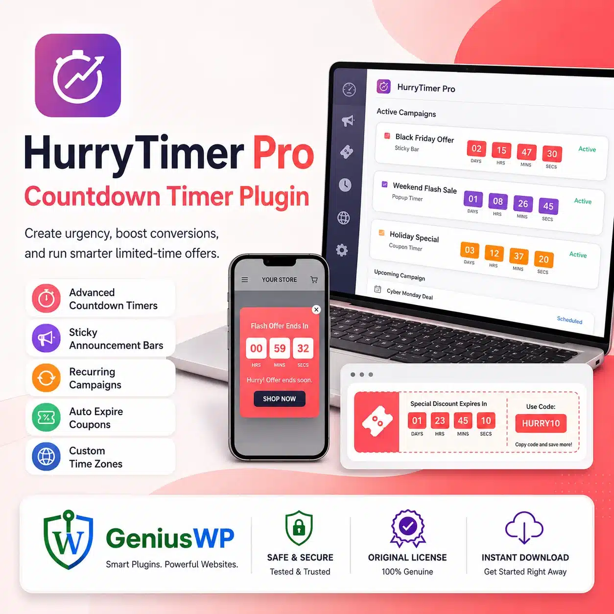 HurryTimer Pro – Countdown Timer Plugin