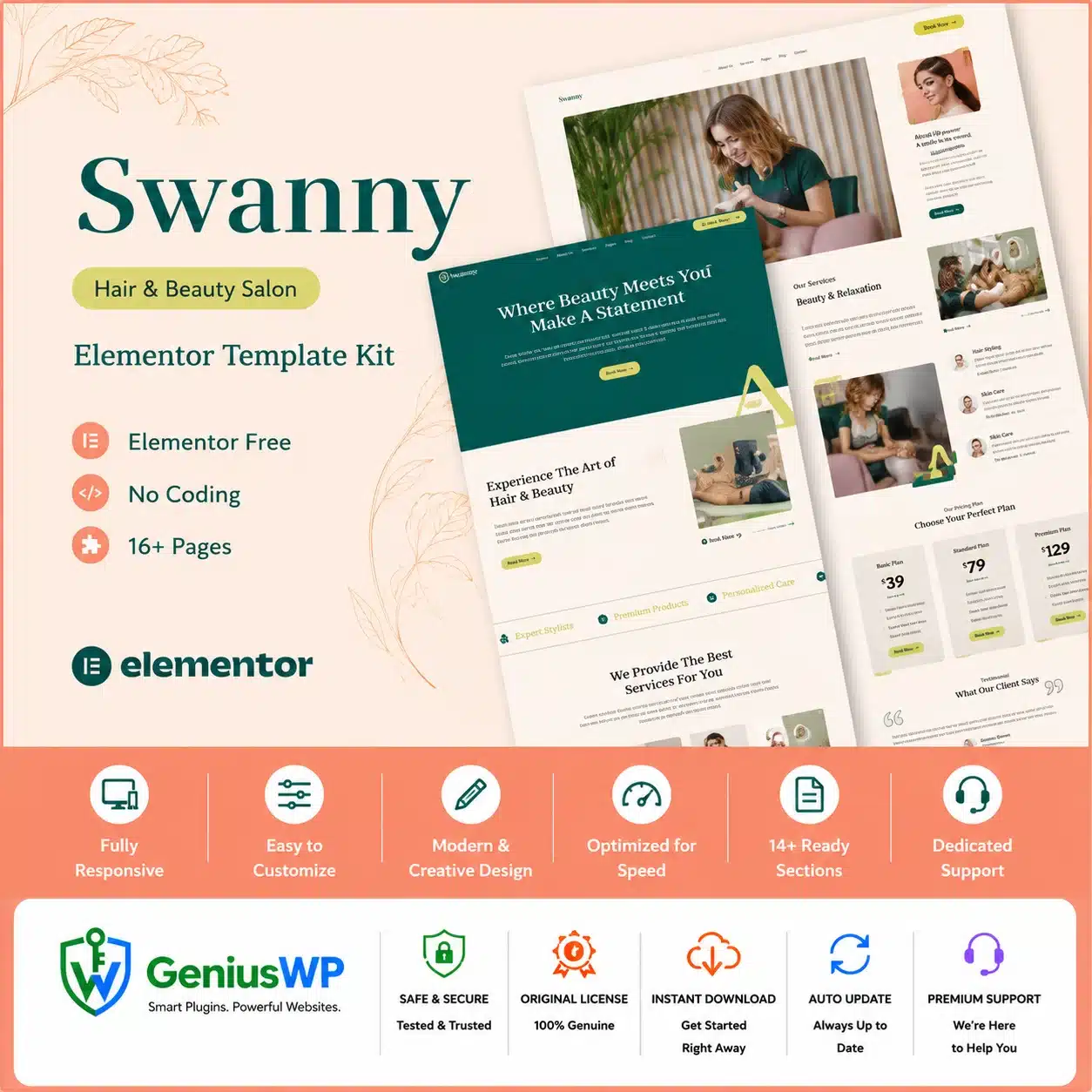 Swanny – Hair & Beauty Salon Template Kit