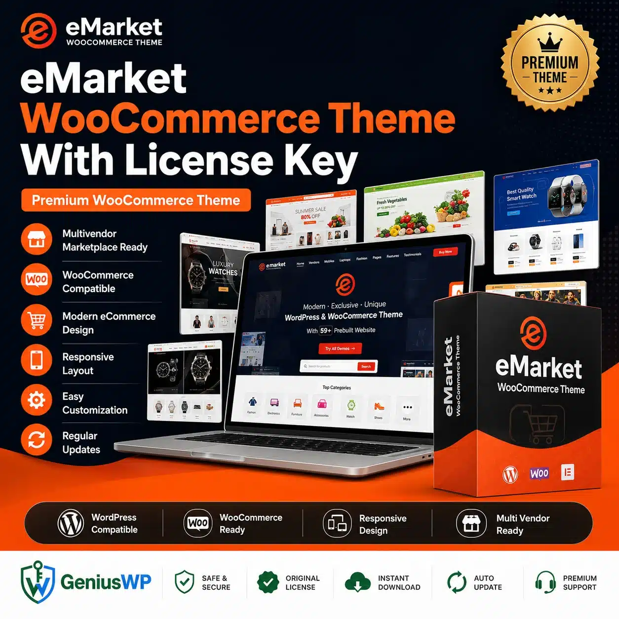 eMarket WooCommerce Theme With License Key - Image 2