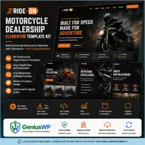 Ride ON – Motorcycle Dealership Elementor Template Kit