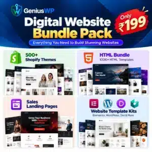 Digital Website Bundle Pack – 500+ Shopify Themes, HTML Templates, Landing Pages & Website Kits