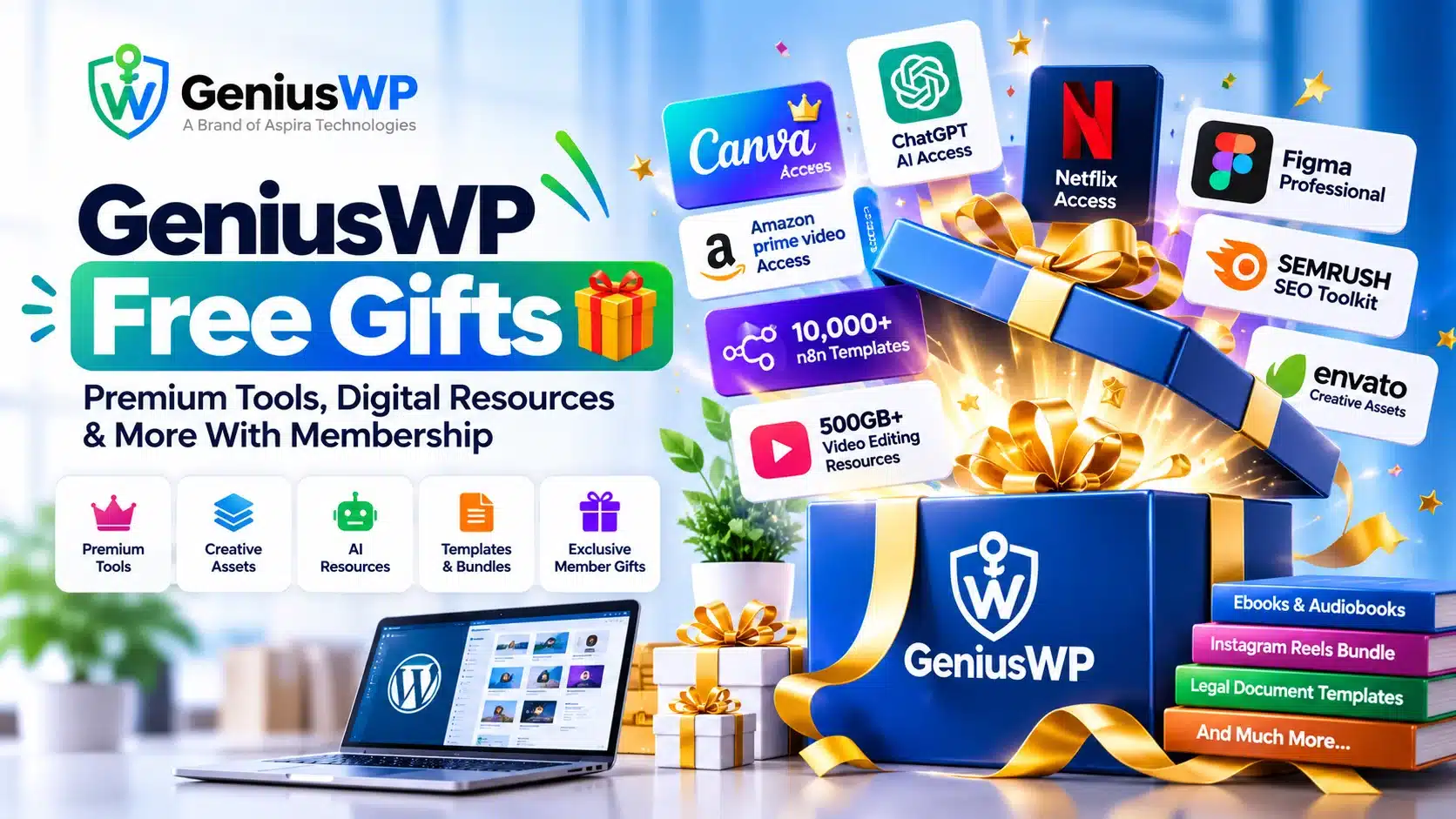 GeniusWP Free Gifts: Premium Tools, Digital Resources & More With Membership