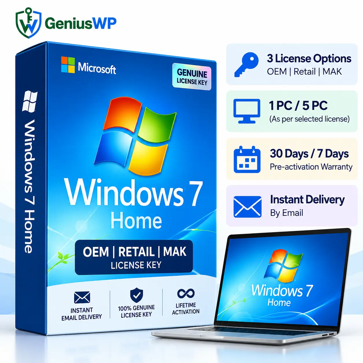 Windows 7 License Key – OEM, Retail & MAK Options